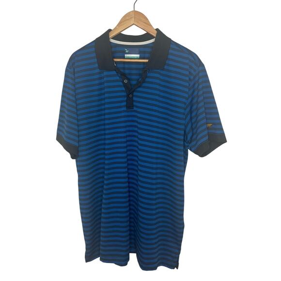 Jack Nicklaus Men's Moisture Wicking Golf Blue and Black Striped Polo Size XL - Picture 2 of 8
